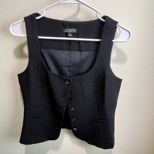 JCREW Scoopneck linen-blend vest black Gently Used Size 2